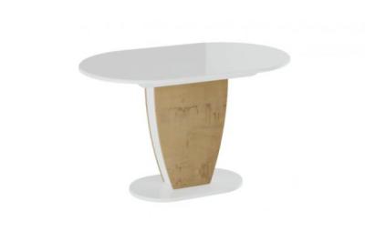 Стол МОНРЕАЛЬ Тип 1 (800*1300 (1615)) (Белый глянец/белое стекло/бунратти)