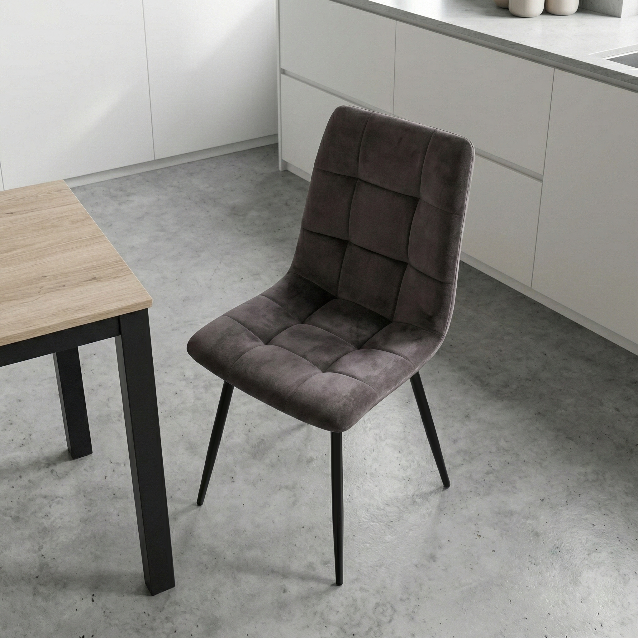 Стул _Чили_ каркас Муар черный, велюр коричневый (Sonata 23), СРП-052