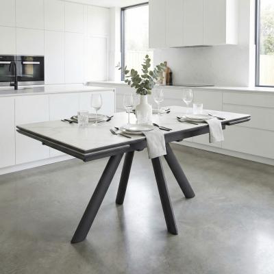 _0069_3. Стол JACK раздвижной 120(30+30)х80, CALAKATTA ST CER_ЧЕРНЫЙ