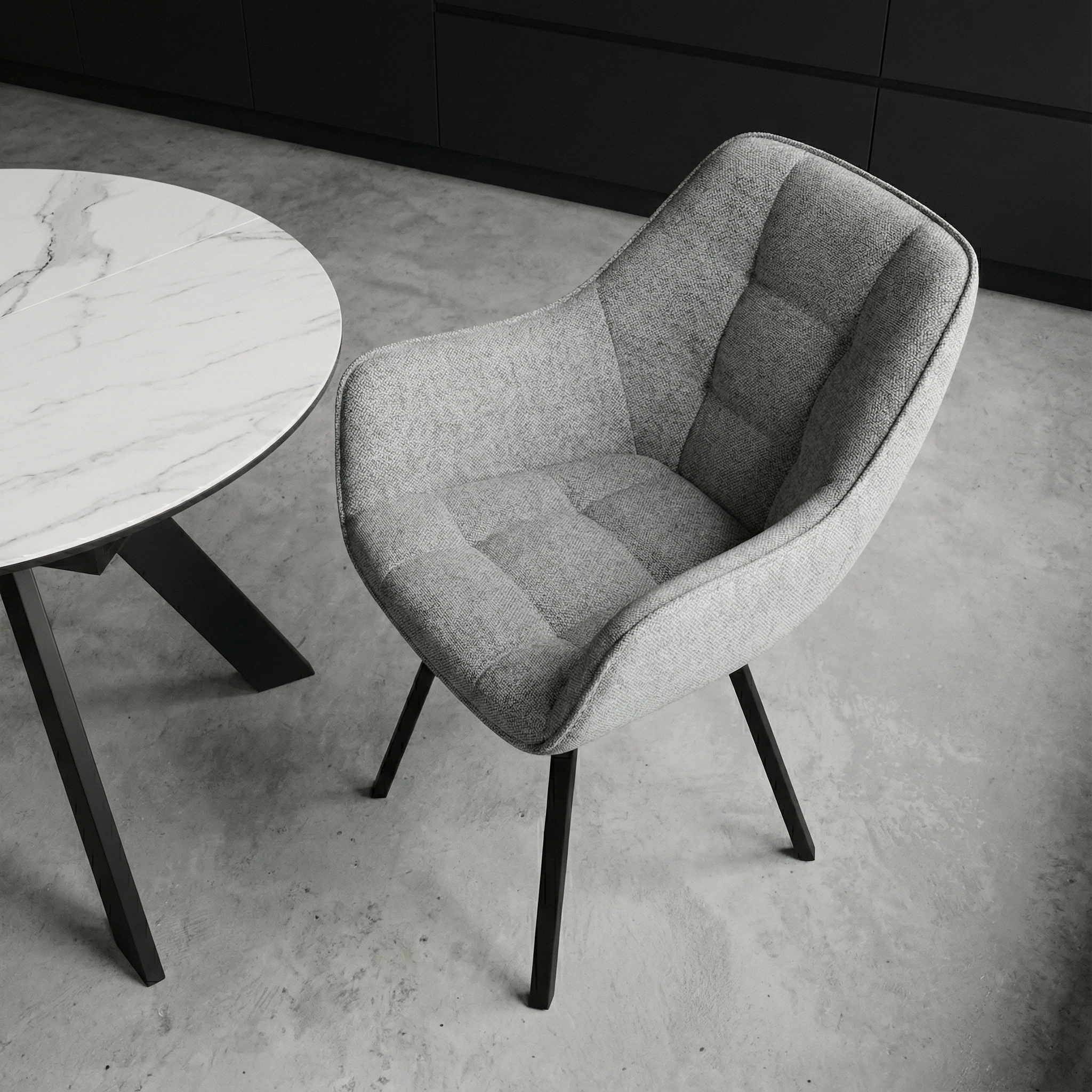 Стул DikLine 252 М поворотный, NS10 GREY, ножки черные 2