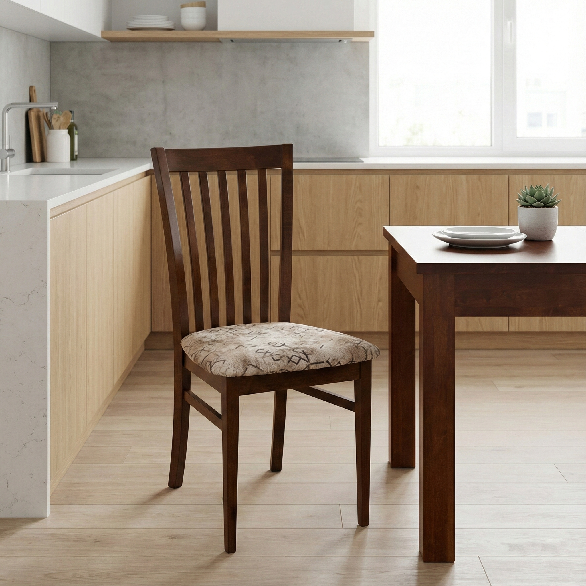 Стул Комфорт (орех, ткань RUNA beige)