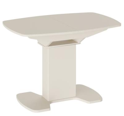 Стол Портофино СМ-105.01.11 (1) (ОПОРА)  1100 (1415)*750*750 Бежевый/Стекло бежевое матовое LUX