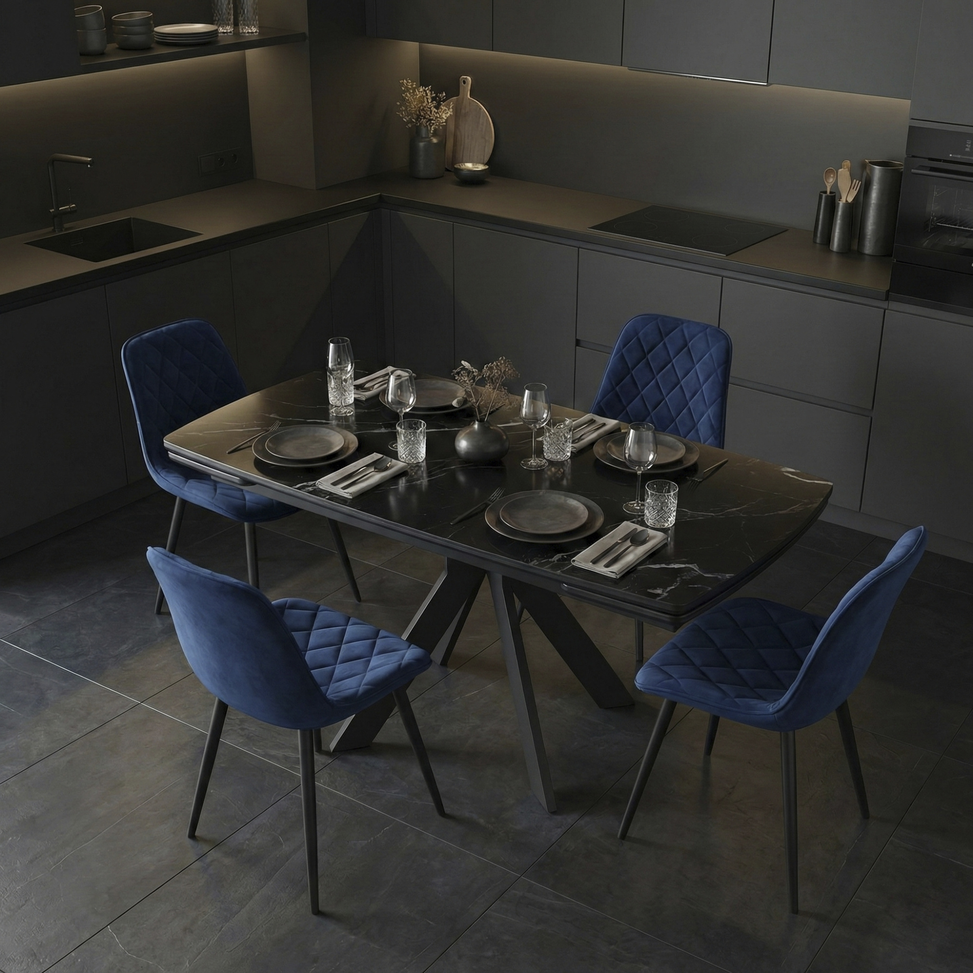 _0032_21. Стол DikLine DKU120 Керамика Черный мрамор_подстолье черное_опоры черные (2 уп.) (2)