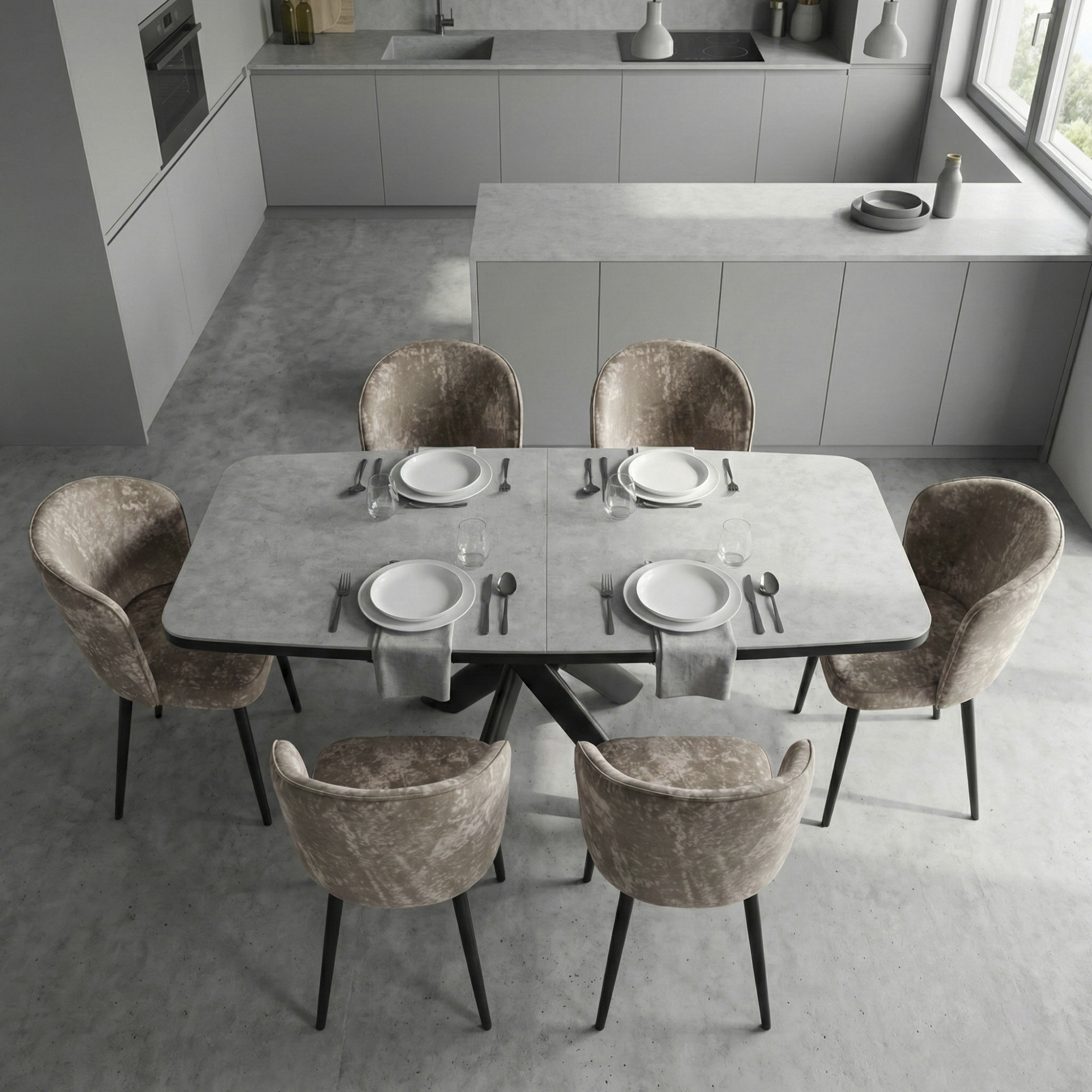 _0042_16. Стол CARLO 120 (120 (160) х 80 х 76 cm) Beige Ceramic, NS (2)