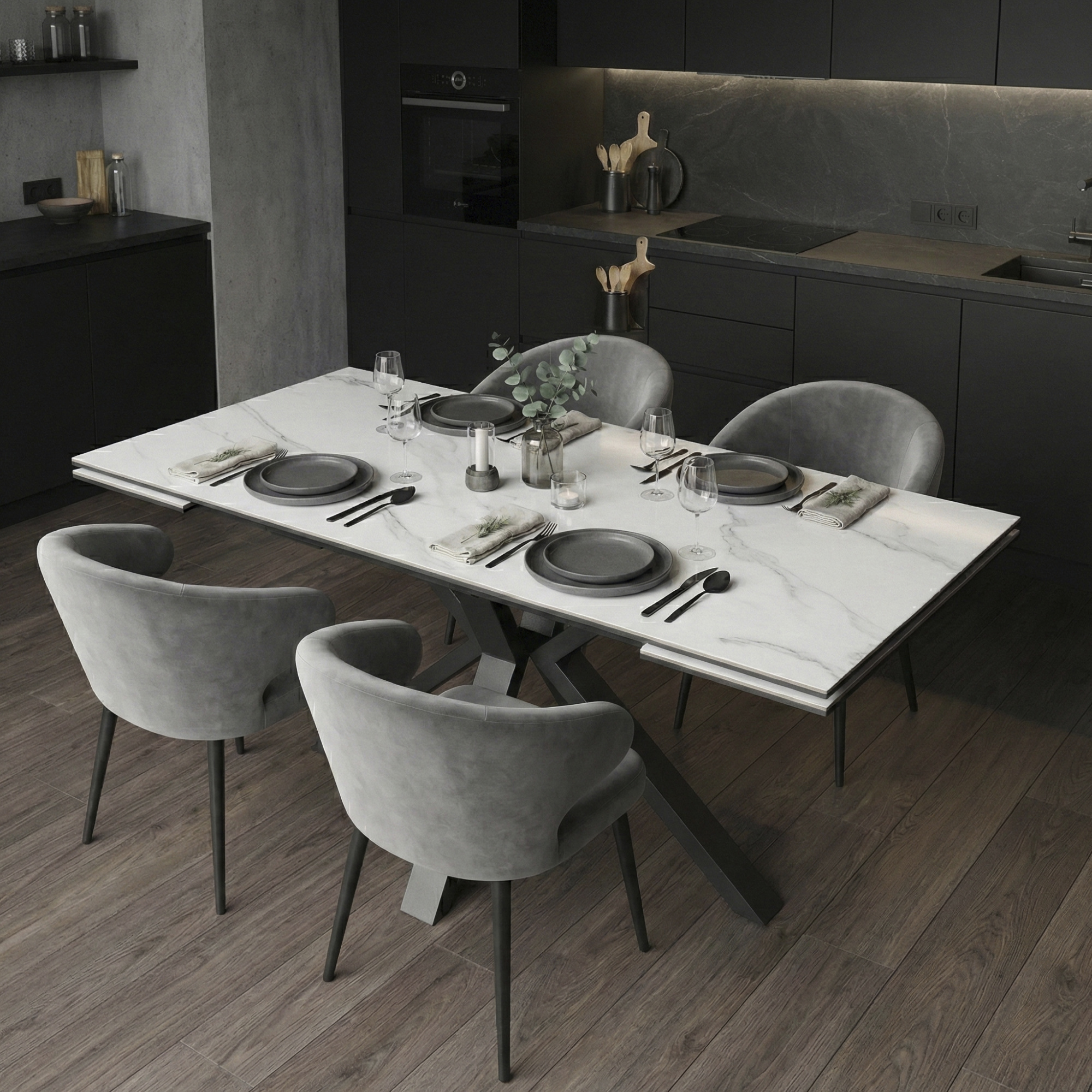 _0020_27. Стол AXEL 110 (110(25+25) х 70 х 76 cm) Bianco Grigio Ceramic NS (2)