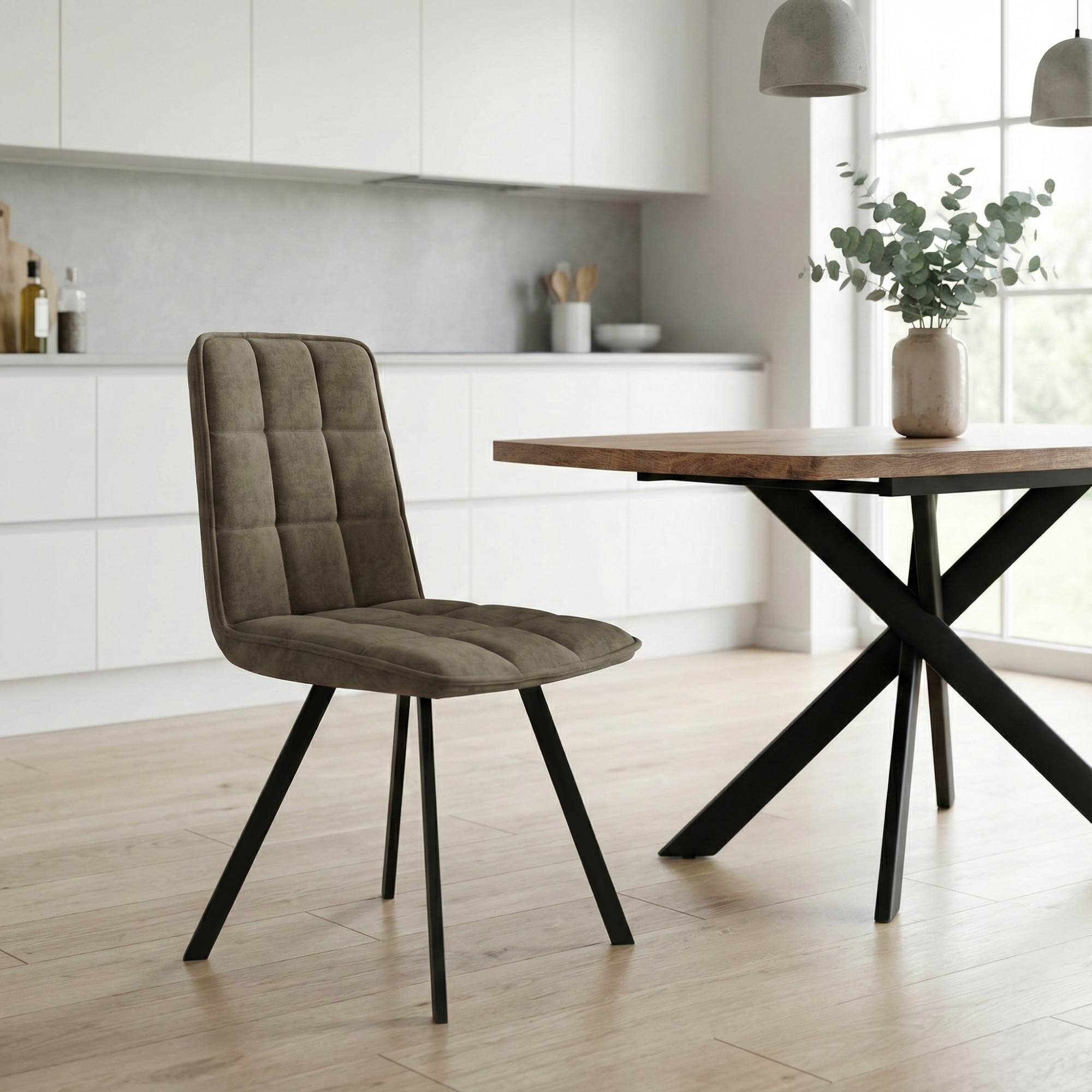 Стул ROM-D, ЧЕРНЫЙ TAUPE (Latte LUX b5) (1)