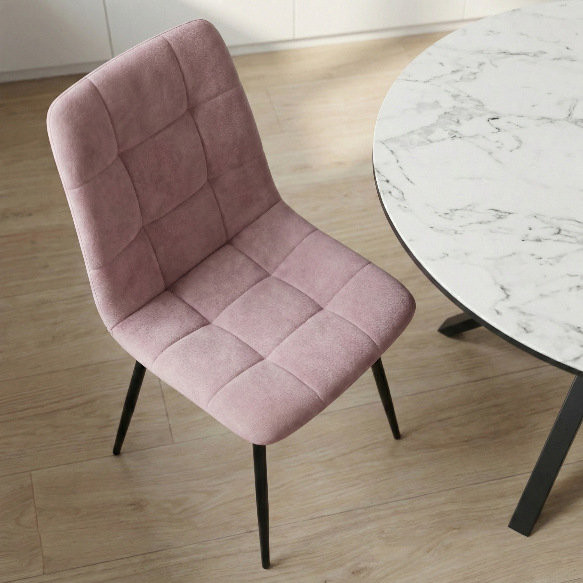 Стул _Чили_ каркас Муар черный, велюр розовый (Sonata 24), СРП-052  2