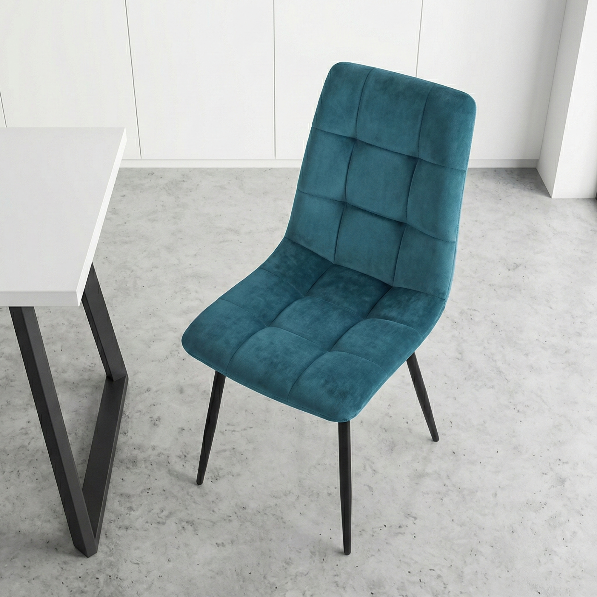 Стул _Чили_ каркас Муар черный, велюр голубой (Sonata 29), СРП-052 2