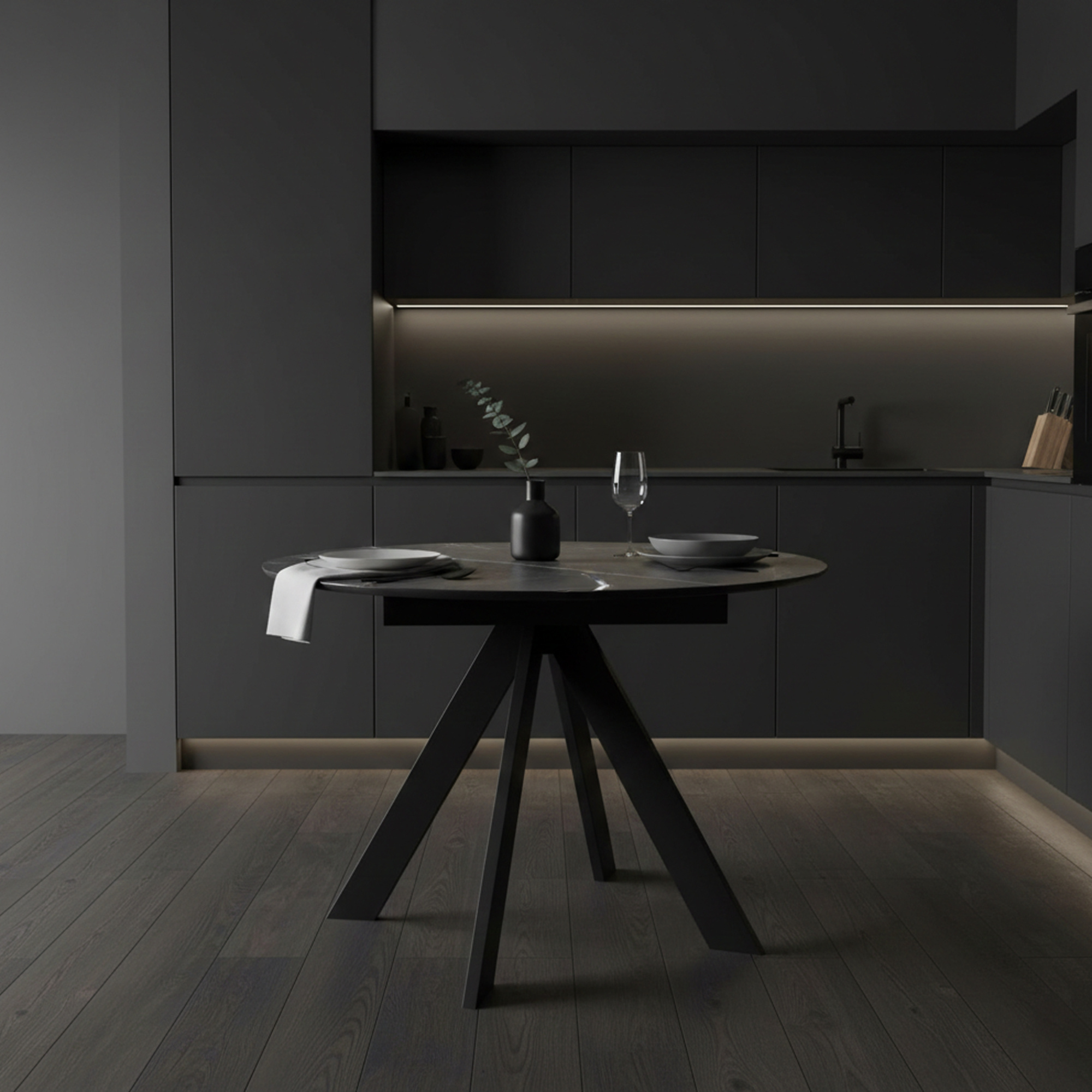 _0000_37. Стол DikLine SKC110 d1100 Керамика Серый мрамор_подстолье черное_опоры черные (2)