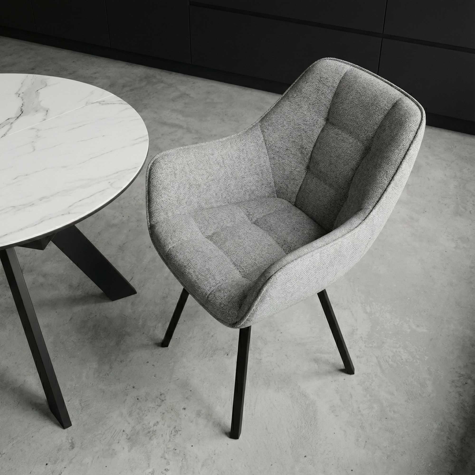 Стул DikLine 252 М поворотный, NS10 GREY, ножки черные 2