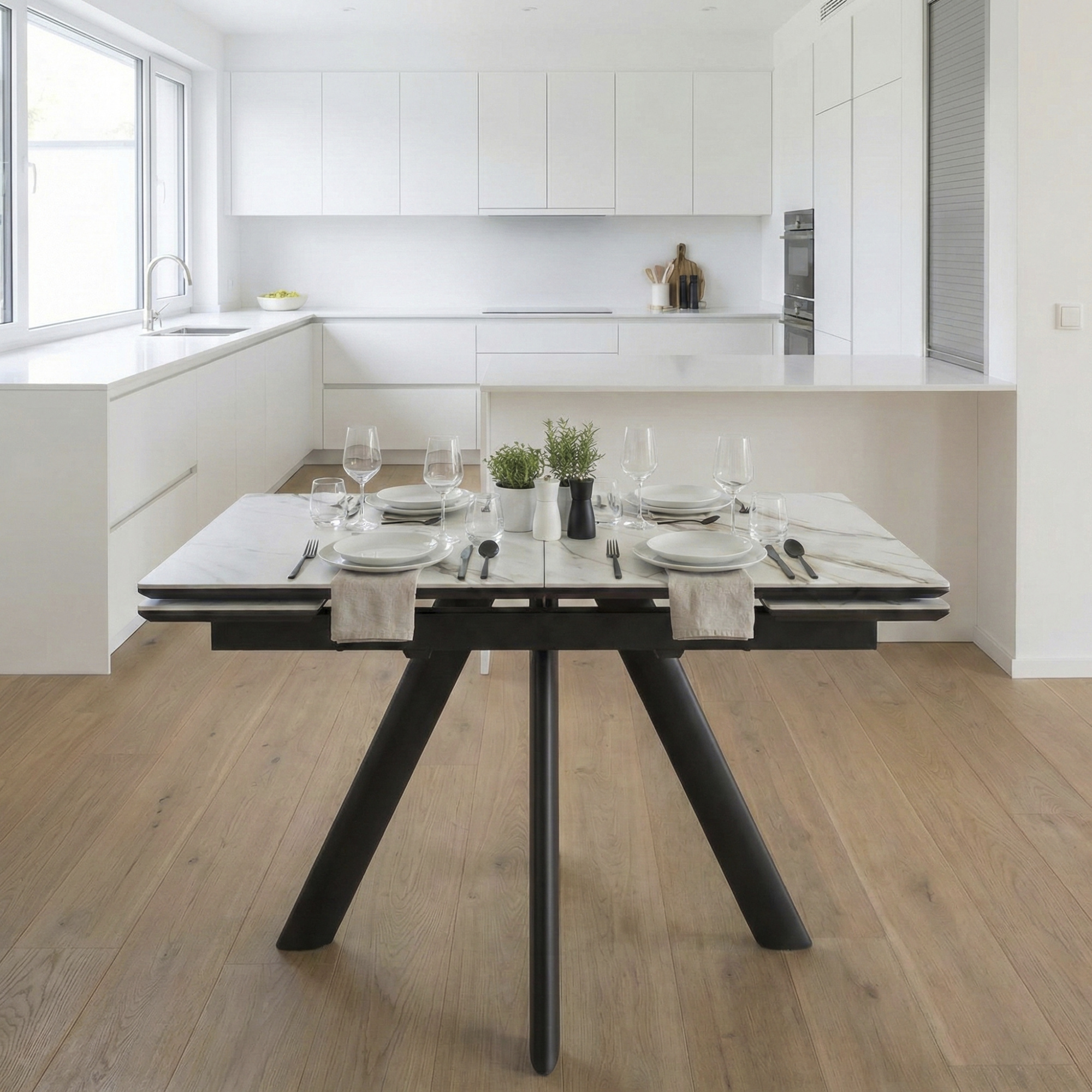 _0037_19. Стол JACK раздвижной 120(30+30)х80, CALAKATTA ST CER_ЧЕРНЫЙ copy