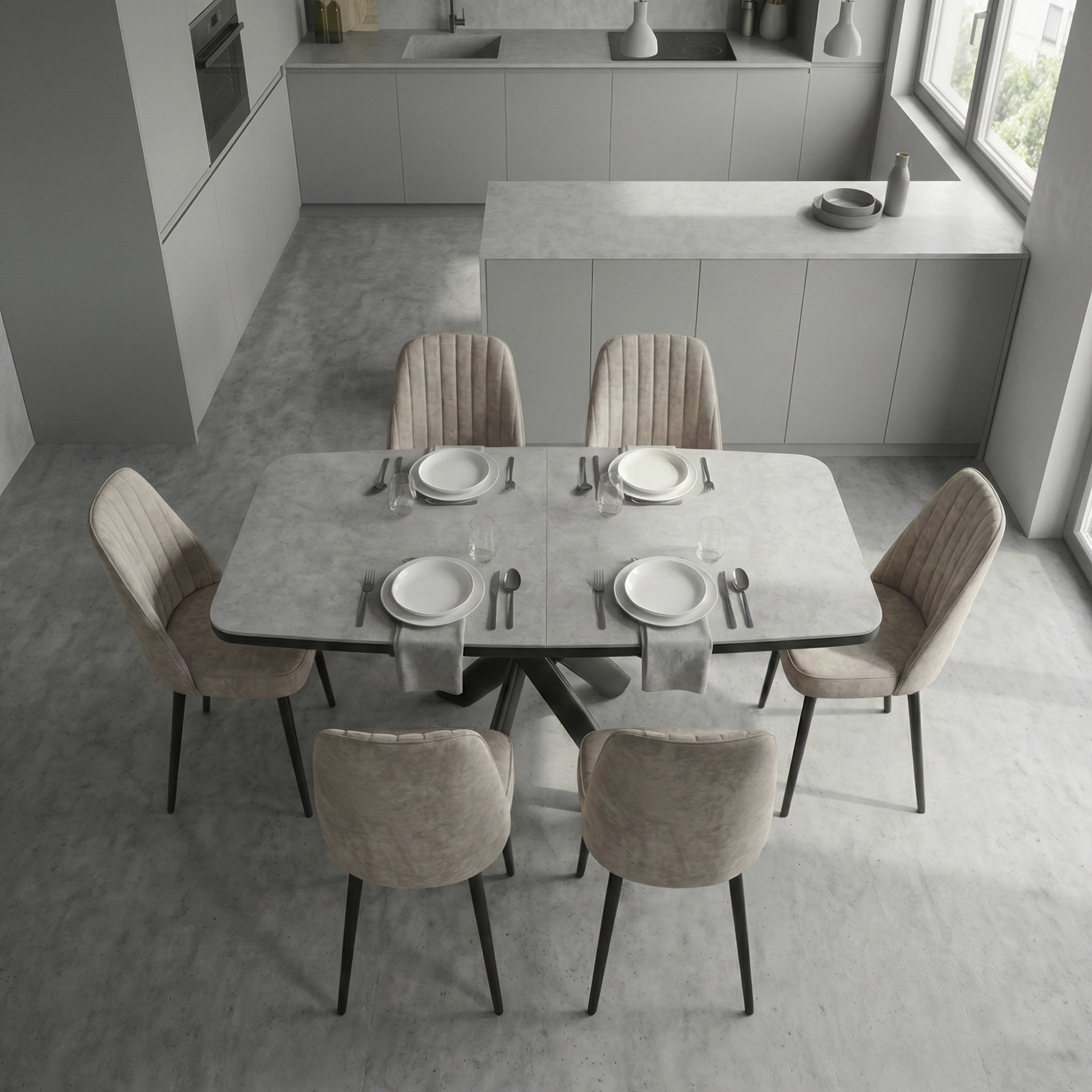 _0040_17. Стол CARLO 120 (120 (160) х 80 х 76 cm) Beige Ceramic, NS copy (2)