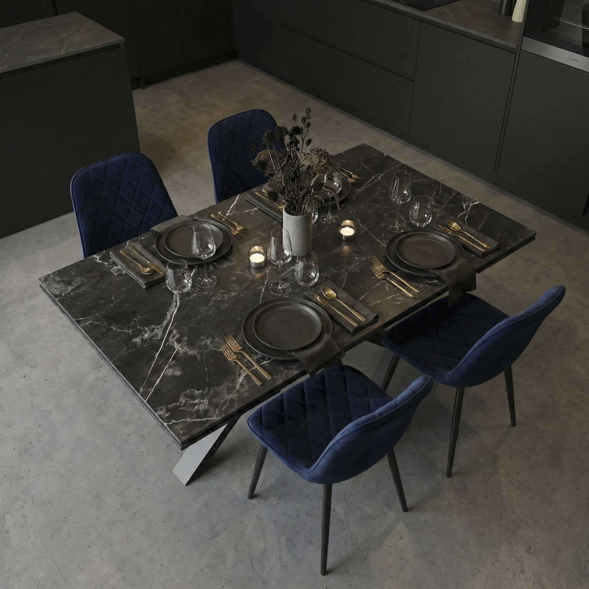 _0022_26. Стол AXEL 110 (110(25+25) х 70 х 76 cm) Nero Grigio Ceramic NS (2)