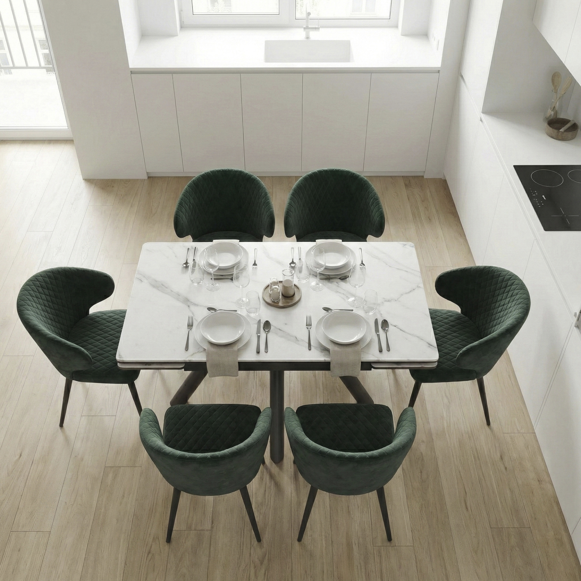 _0006_34. Стол JACK-110, раздвижной 110(25+25)х70, CALAKATTA ST CER_ЧЕРНЫЙ, (1 упак.) (2) (1)