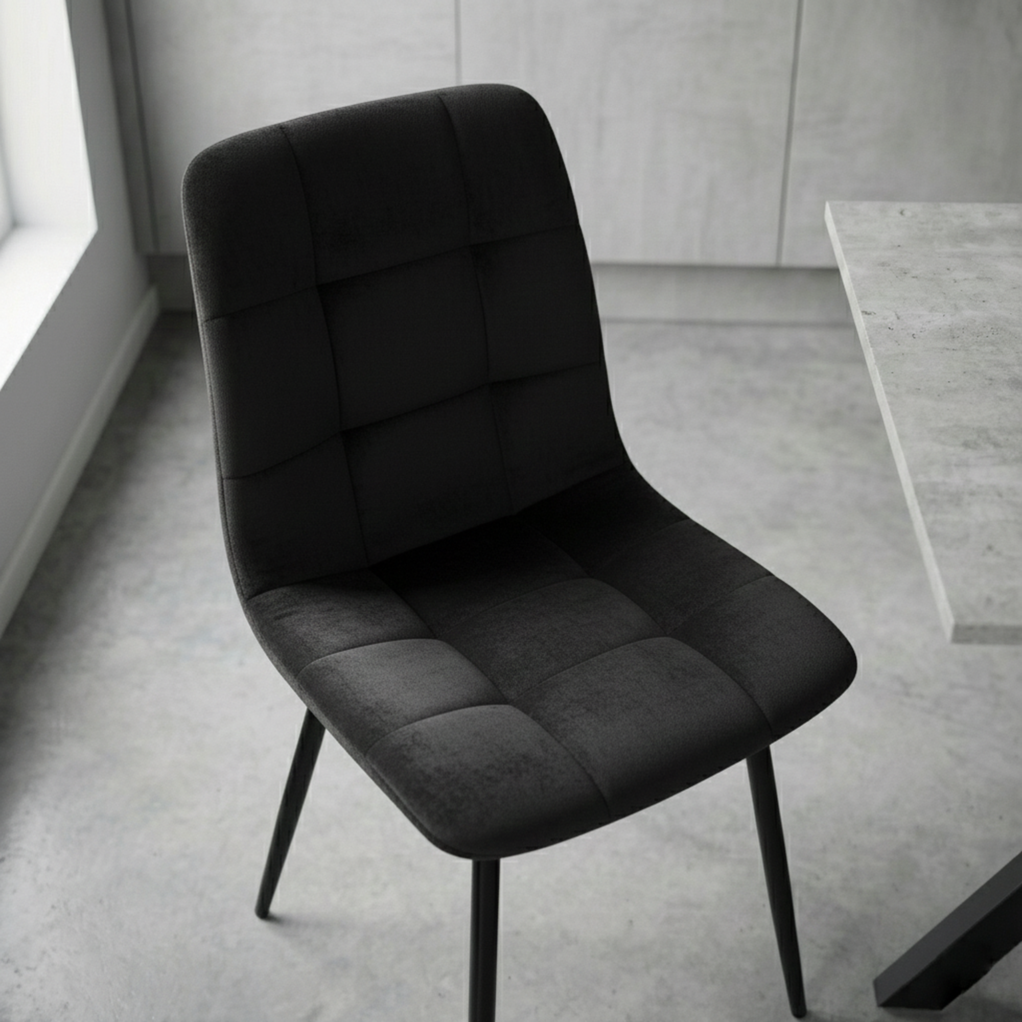 Стул _Чили_ каркас Муар черный, велюр антрацит (Sonata 35) (2.1), СРП-052