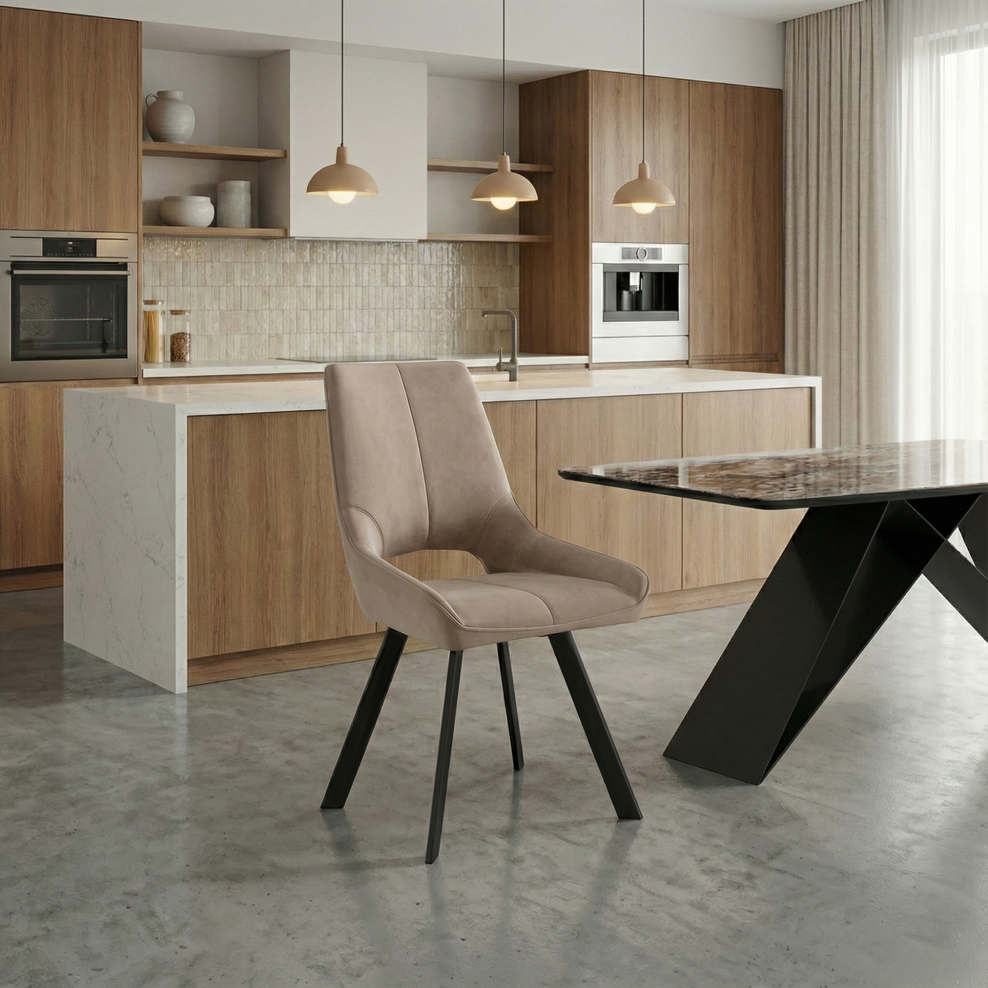 Стул DikLine 268 Z128 бежевый, ножки черные