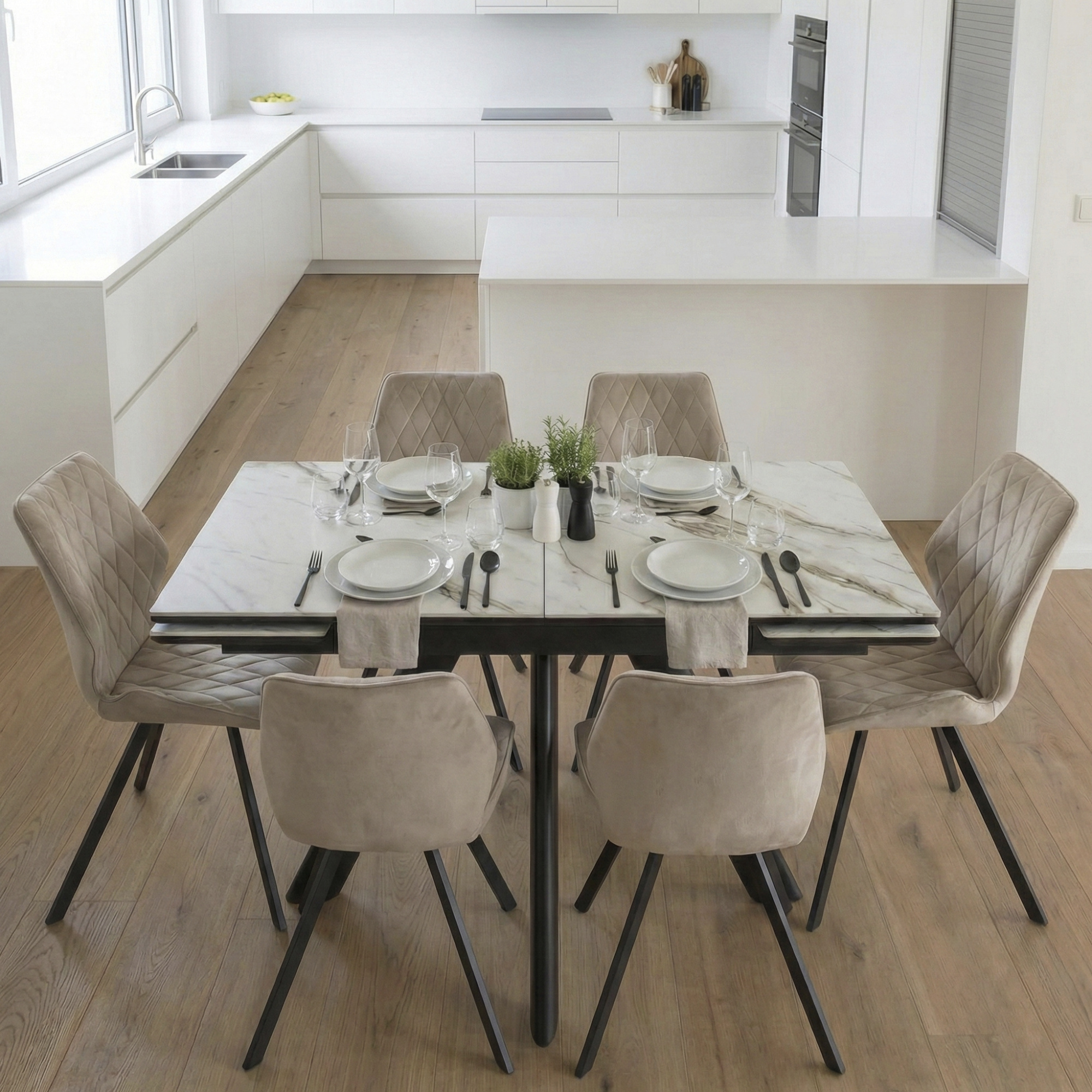 _0036_19. Стол JACK раздвижной 120(30+30)х80, CALAKATTA ST CER_ЧЕРНЫЙ copy (2)